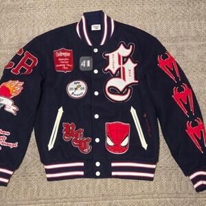 Civil regime spider man varsity jacket